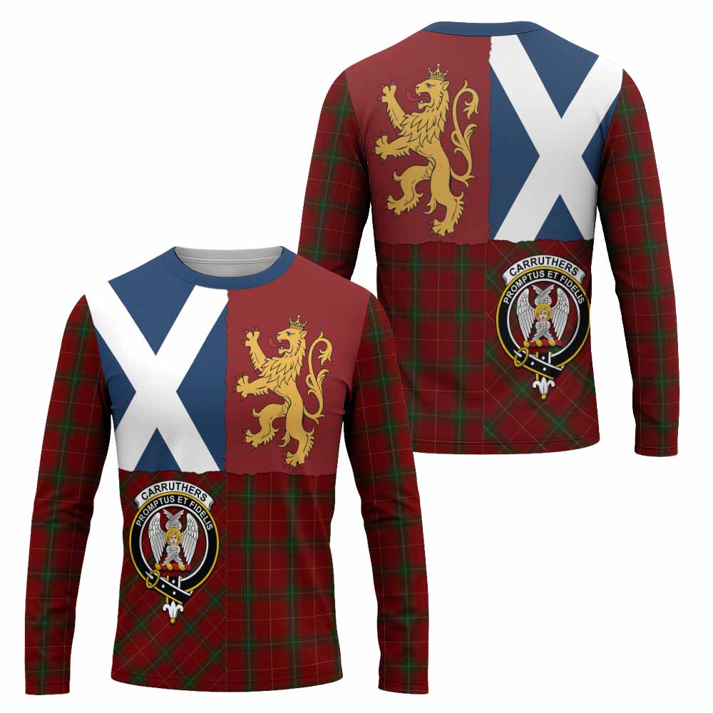 Carruthers Crest Tartan Long Sleeve T-Shirt with Lion Rampant Saltire Style