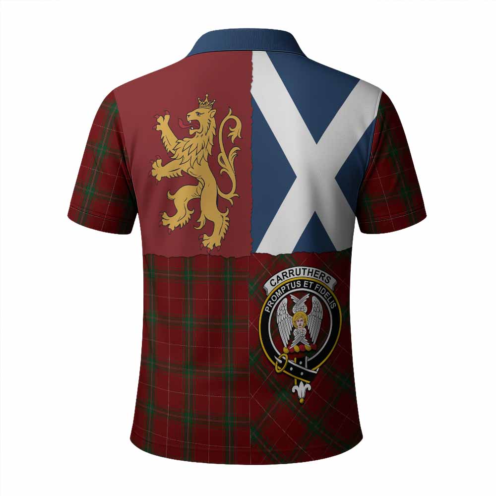 Carruthers Crest Tartan Polo Shirt with Lion Rampant Saltire Style