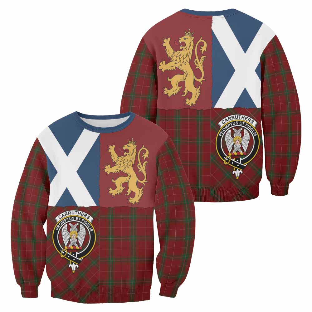 Carruthers Crest Tartan Sweatshirt with Lion Rampant Saltire Style