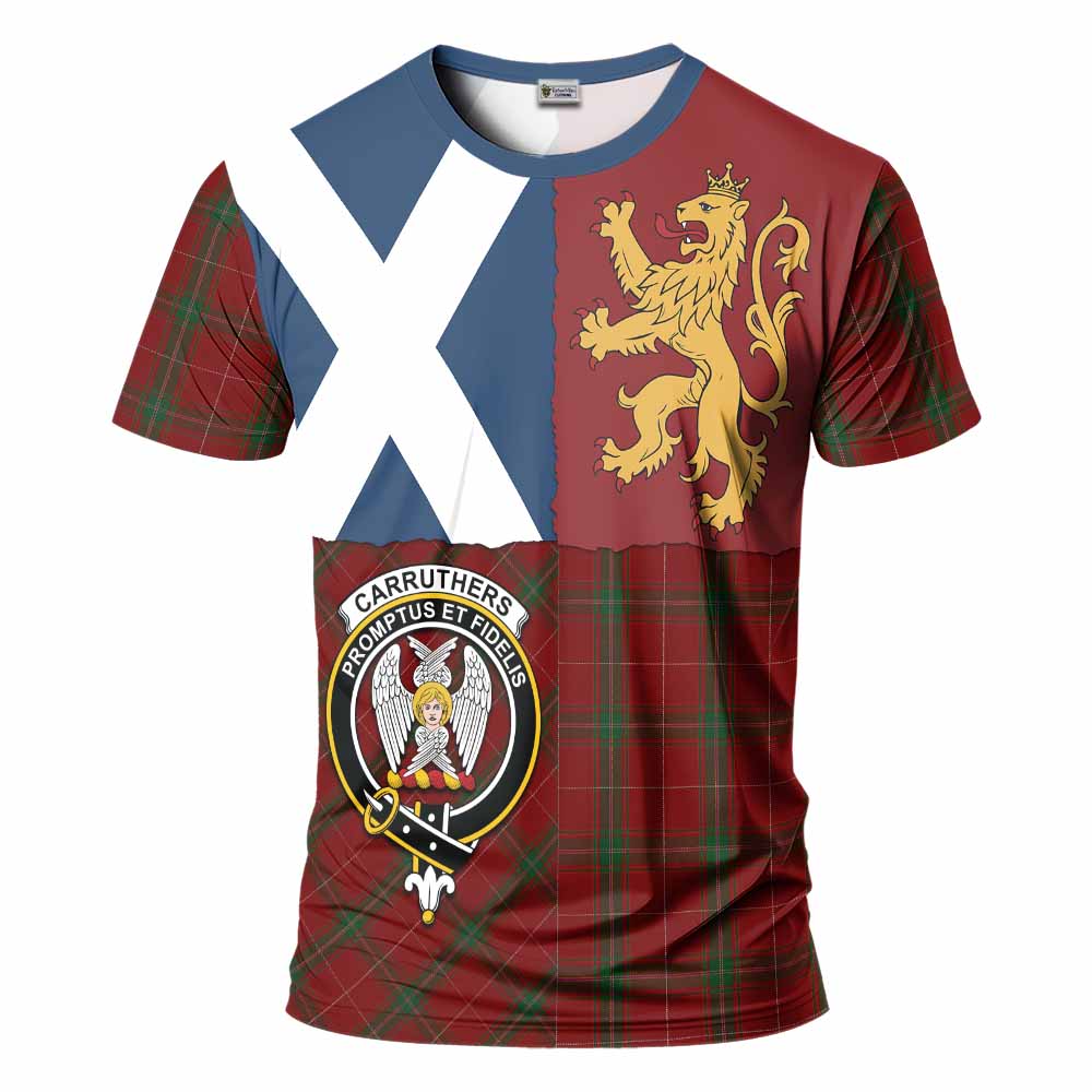 Carruthers Crest Tartan T-Shirt with Lion Rampant Saltire Style
