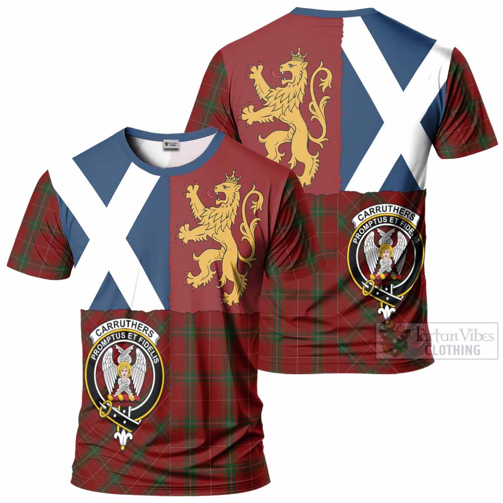 Carruthers Crest Tartan T-Shirt with Lion Rampant Saltire Style
