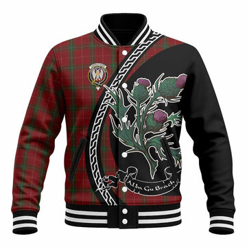 Carruthers Family Crest Tartan Baseball Jacket Alba Thistle Inspired