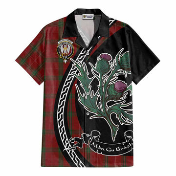 Carruthers Family Crest Tartan Cotton Hawaiian Shirt Alba Thistle Inspired