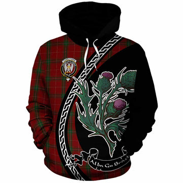 Carruthers Family Crest Tartan Cotton Hoodie Alba Thistle Inspired