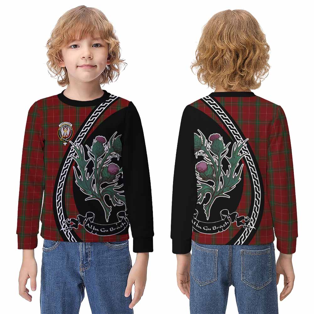 Carruthers Family Crest Tartan Kid Knitted Sweatshirt Alba Thistle Inspired - Tartan Vibes Clothing