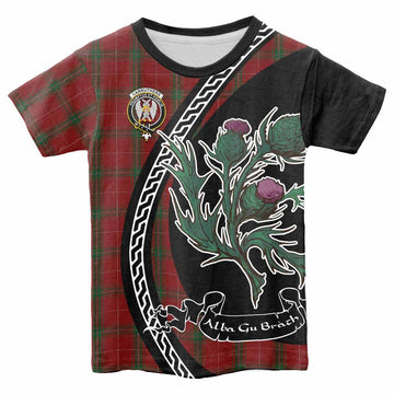 Carruthers Family Crest Tartan Kid T-shirt Alba Thistle Inspired