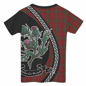 Carruthers Family Crest Tartan Kid T-shirt Alba Thistle Inspired