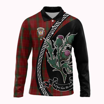 Carruthers Family Crest Tartan Long Sleeve Polo Shirt Alba Thistle Inspired