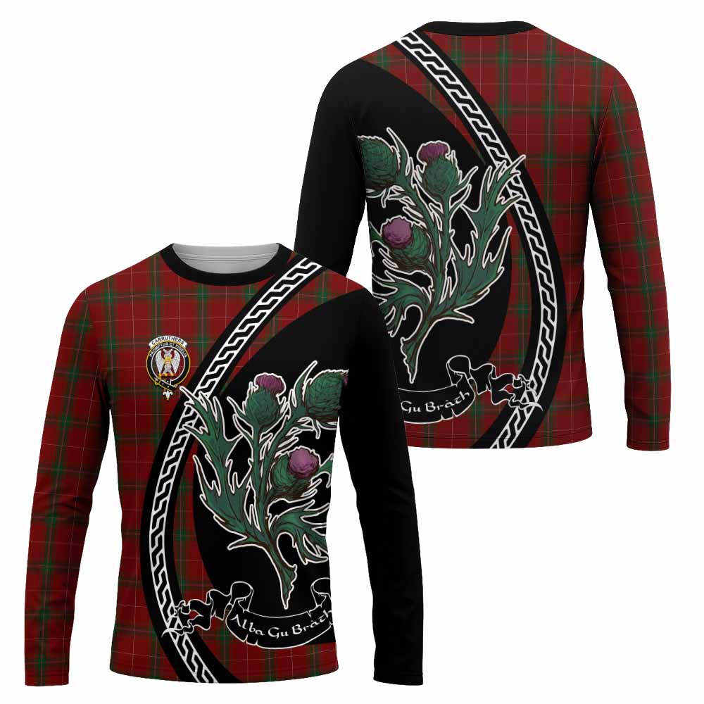 Carruthers Family Crest Tartan Long Sleeve T-Shirt Alba Thistle Inspired - Tartan Vibes Clothing