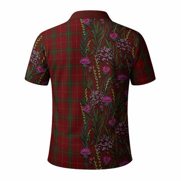 Carruthers Family Crest Tartan Polo Shirt Scottish Thistle Flower Pattern Half Style