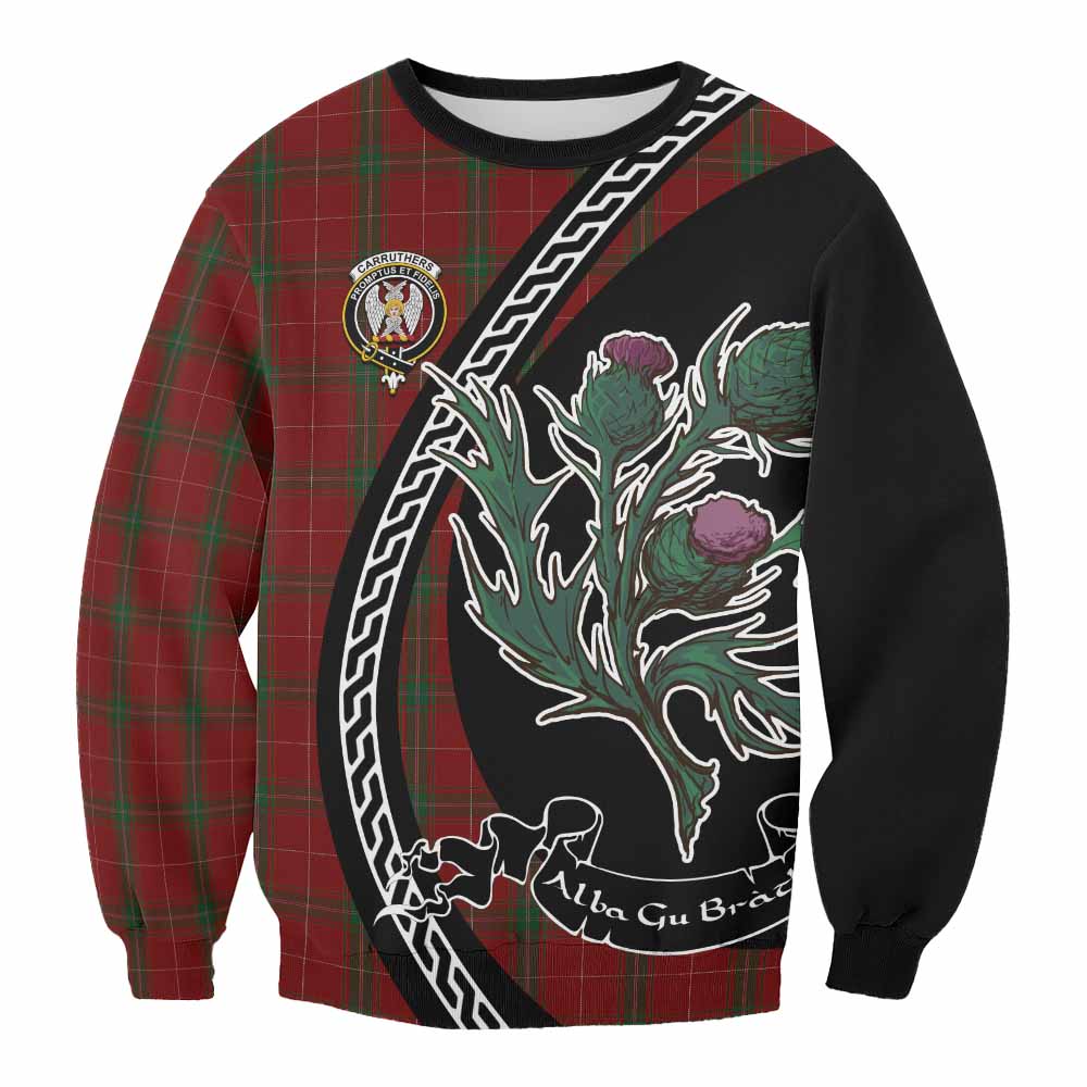 Carruthers Family Crest Tartan Sweatshirt Alba Thistle Inspired - Tartan Vibes Clothing