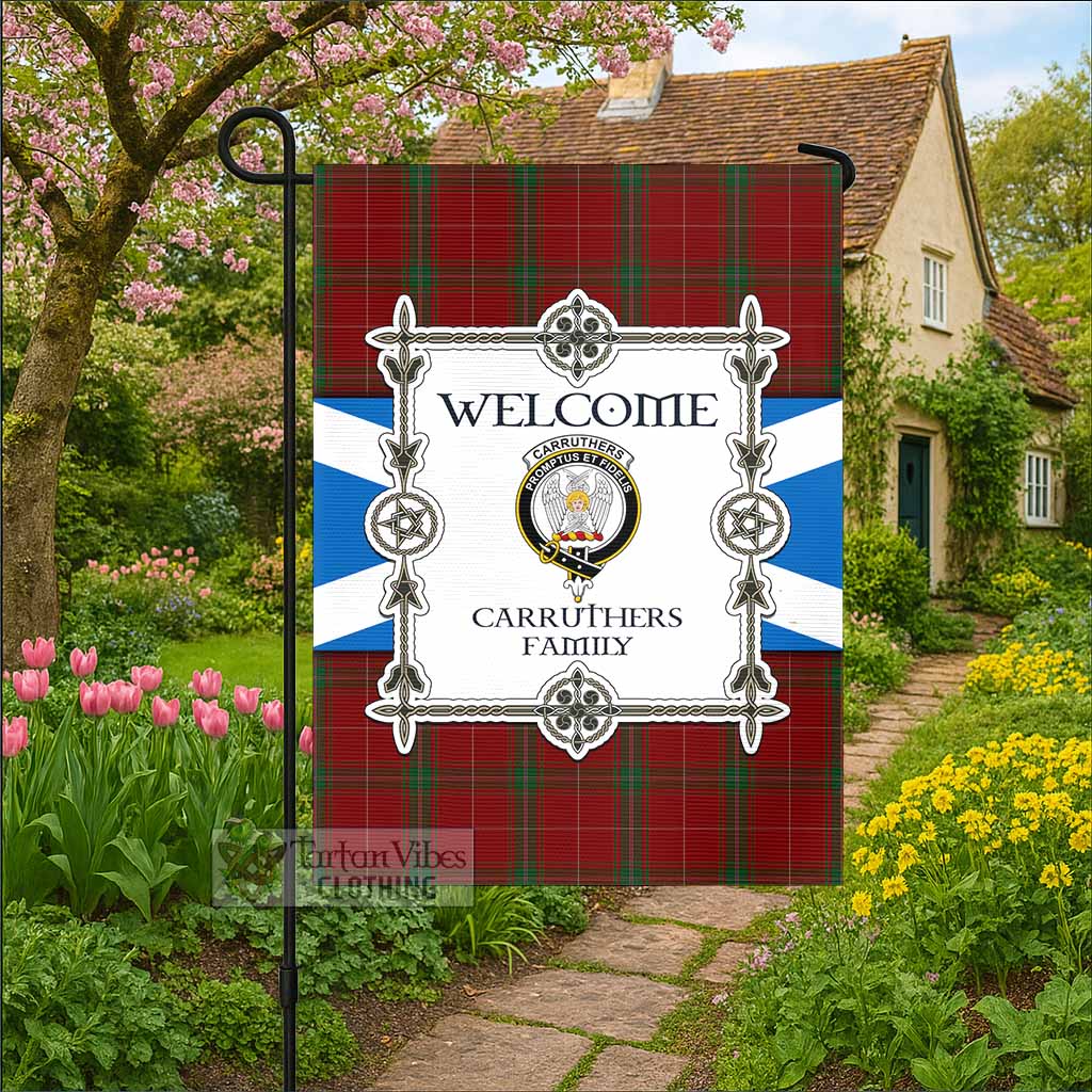 Carruthers Family Crest Tartan Welcome Garden Flag Saltire Harmony Style - Tartan Vibes Clothing
