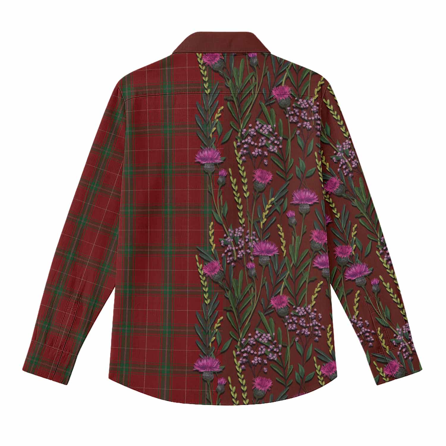 Carruthers Family Crest Tartan Women Casual Shirt Scottish Thistle Flower Pattern Half Style - Tartan Vibes Clothing