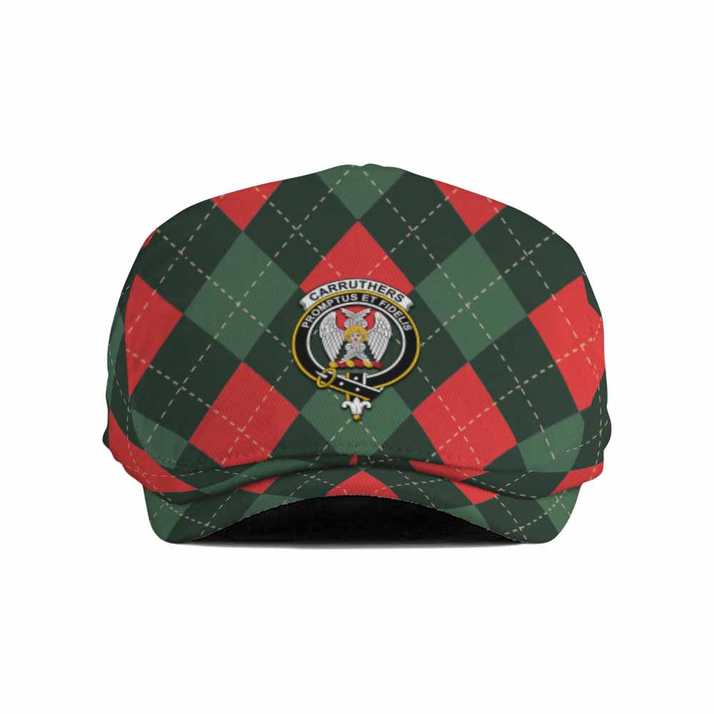 Carruthers Scottish Family Crest Flat Cap, Jeff Cap Argyle Plaid Christmas Style - Tartan Vibes Clothing