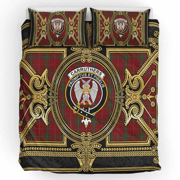 Carruthers Scottish Tartan Crest Bedding Set Royal Stylized