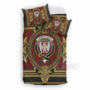 Carruthers Scottish Tartan Crest Bedding Set Royal Stylized