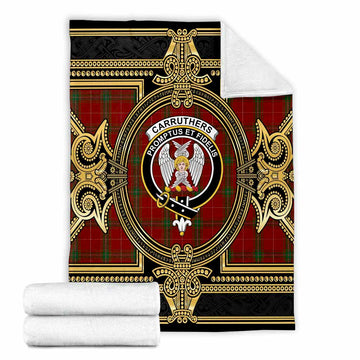 Carruthers Scottish Tartan Crest Blanket Royal Stylized X-Large 59 x 79 inches 150 x 200 cm - Tartan Vibes Clothing