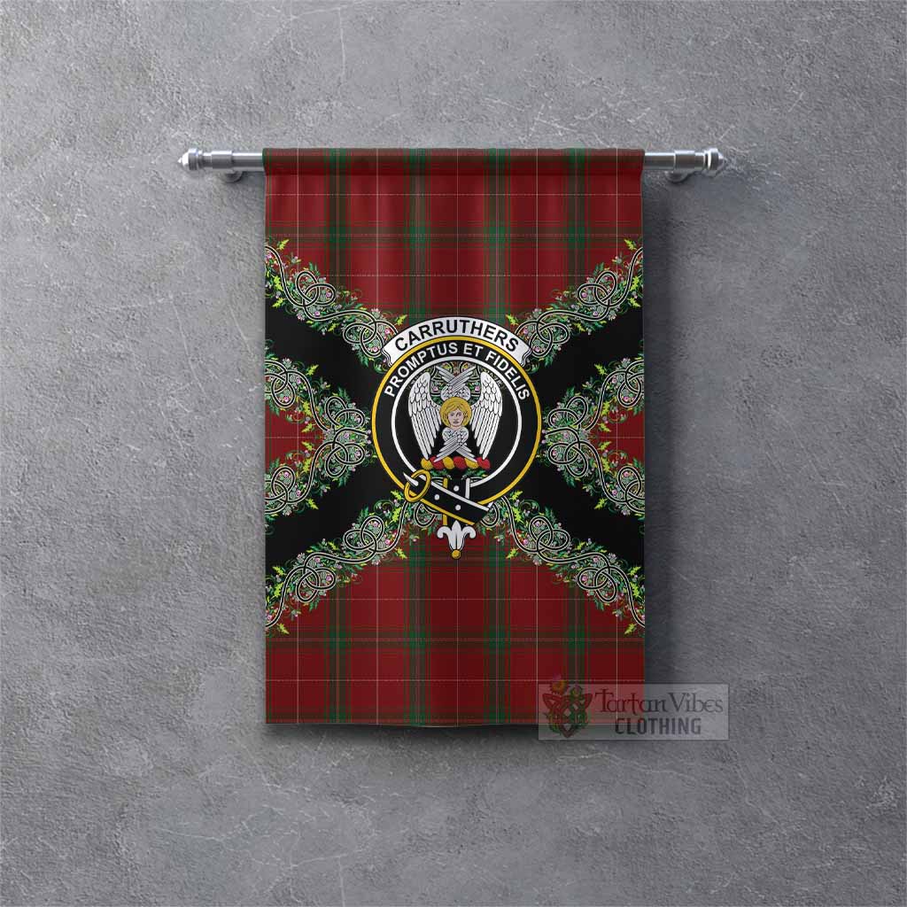 Carruthers Scottish Tartan Crest Gonfalon Thistle Celtic Knotwork Heritage Art Rectangle - Tartan Vibes Clothing