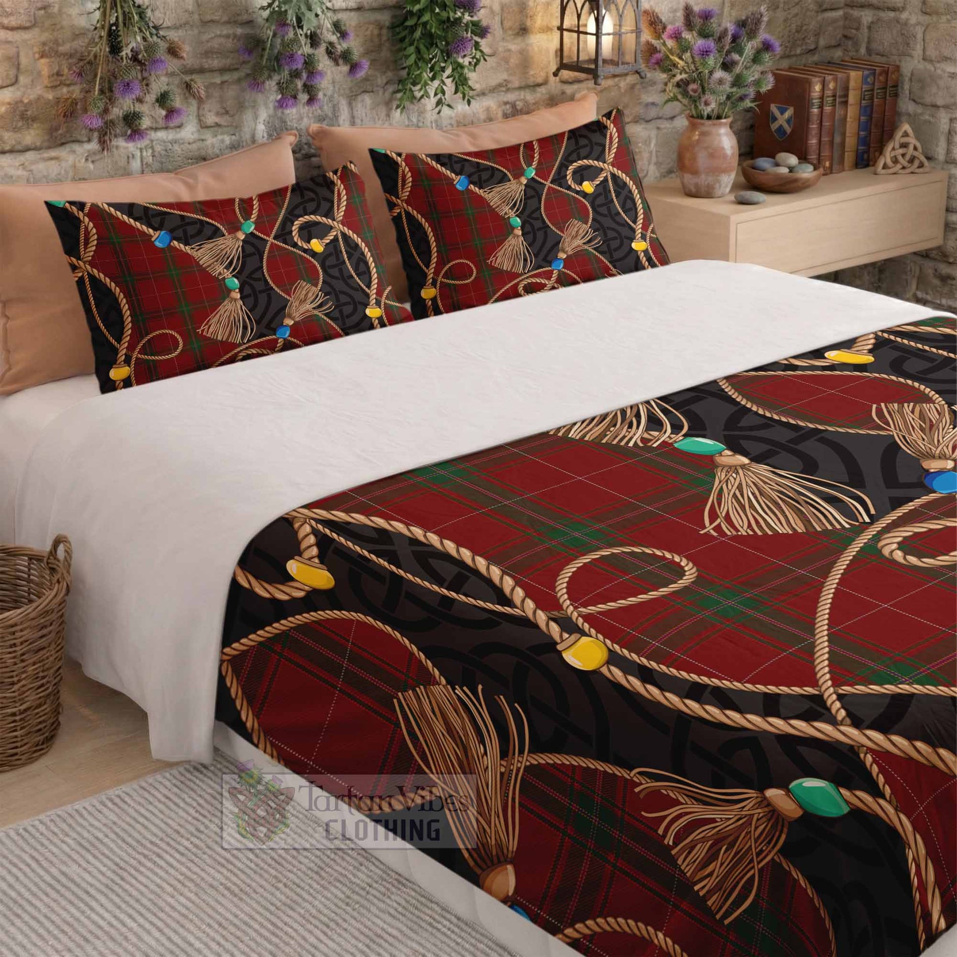 Carruthers Scottish Tartan Twisted Ropes Stylized Bedding Set - Tartan Vibes Clothing