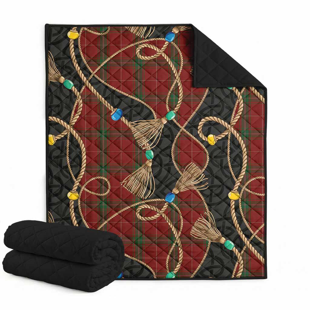 Carruthers Scottish Tartan Twisted Ropes Stylized Premium Quilt Super King Quilt 91" x 110" - Tartan Vibes Clothing