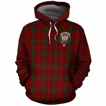 Carruthers Tartan Accent Cotton Hoodie with Family Crest