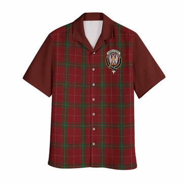 Carruthers Tartan Accent Hawaiian Shirt with Family Crest