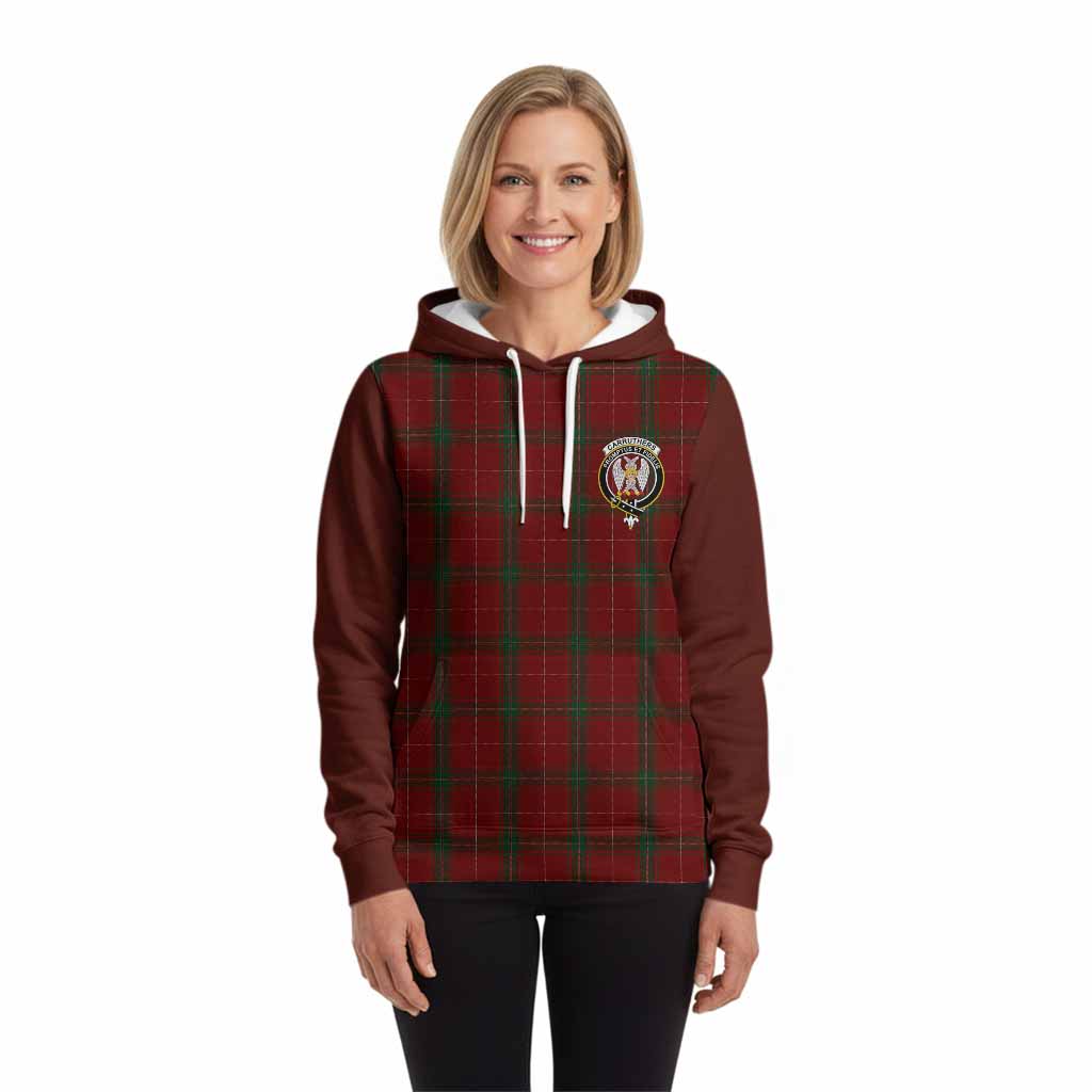 Carruthers Tartan Accent Hoodie with Family Crest