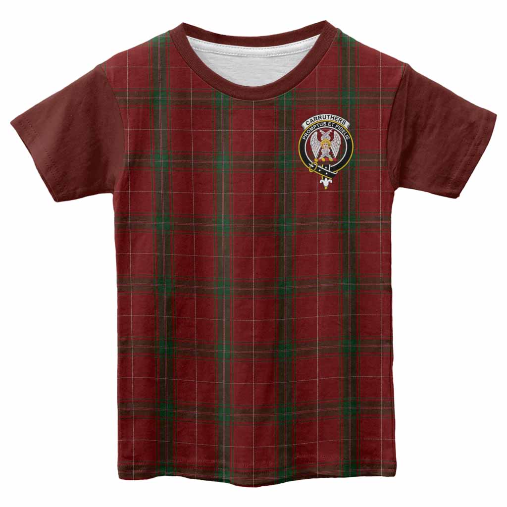 Carruthers Tartan Accent Kid T-shirt with Family Crest