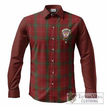 Carruthers Tartan Accent Long Sleeve Button Shirts with Family Crest