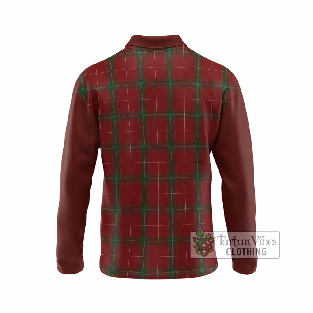 Carruthers Tartan Accent Long Sleeve Polo Shirt with Family Crest