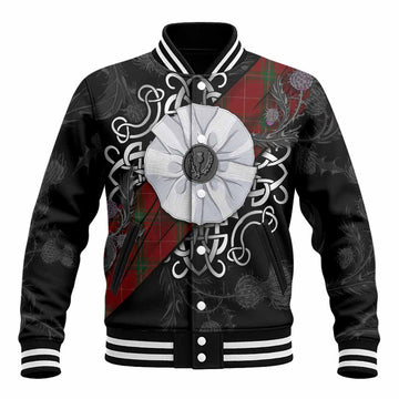 Carruthers Tartan Baseball Jacket Jacobite White Rose Unisex - Tartan Vibes Clothing