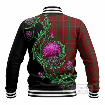 Carruthers Tartan Baseball Jacket Resilient Scottish Thistle - Tartan Vibes Clothing