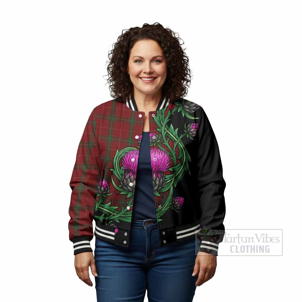 Carruthers Tartan Baseball Jacket Resilient Scottish Thistle - Tartan Vibes Clothing