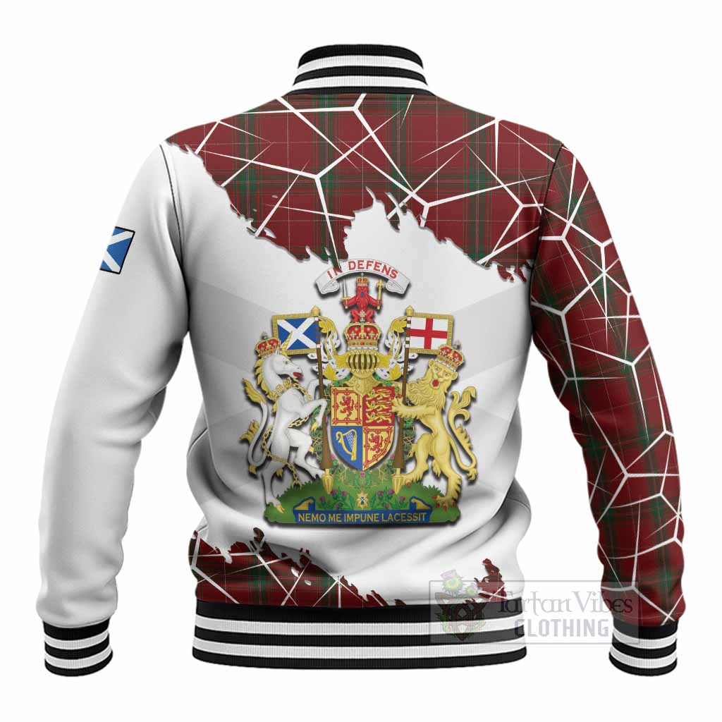 Carruthers Tartan Baseball Jacket with Family Crest and Lion Rampant Grunge Style