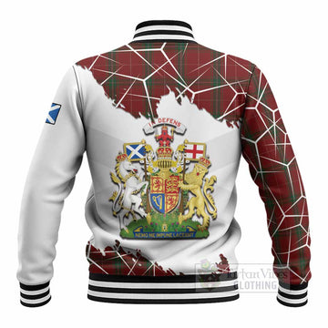 Carruthers Tartan Baseball Jacket with Family Crest and Lion Rampant Grunge Style