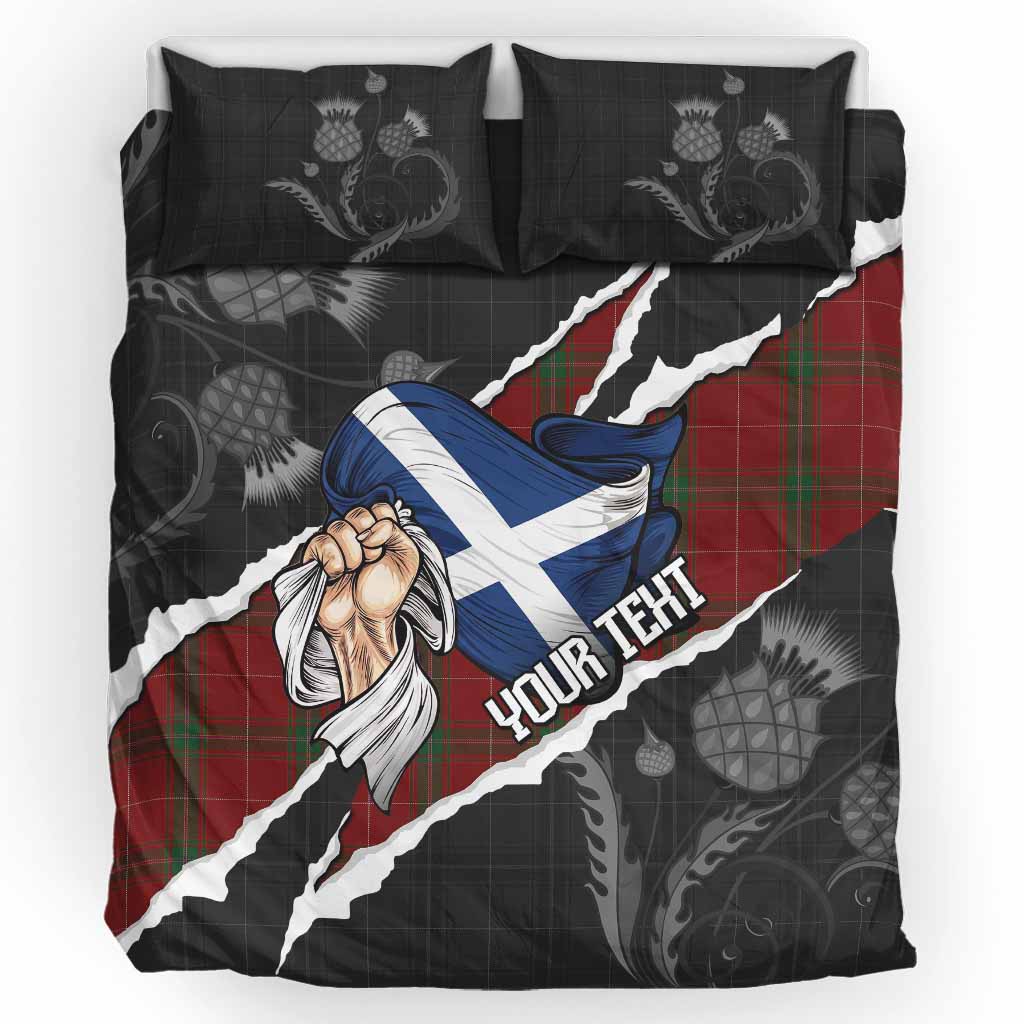 Carruthers Tartan Bedding Set Hands with Scotland National Flags UK Bedding Set UK King 91*87 inch - Tartan Vibes Clothing