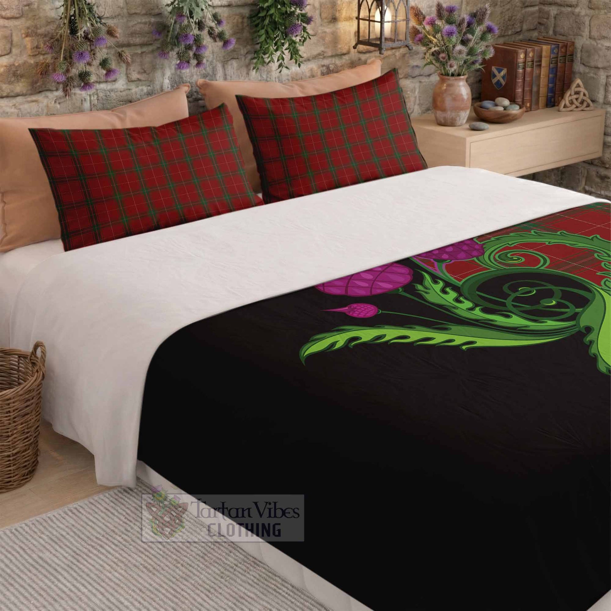Carruthers Tartan Bedding Set Traditional Scottish Thistle - Tartan Vibes Clothing