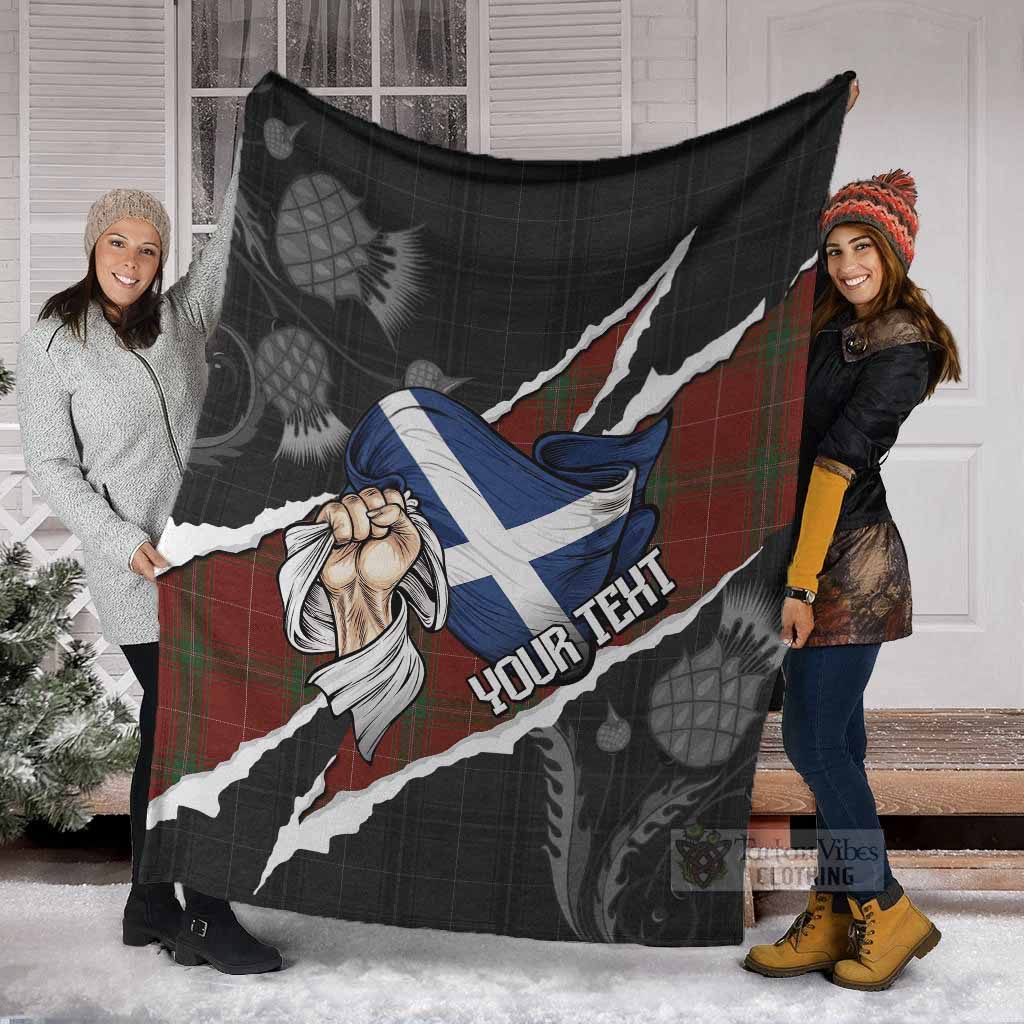 Carruthers Tartan Blanket Hands with Scotland National Flags