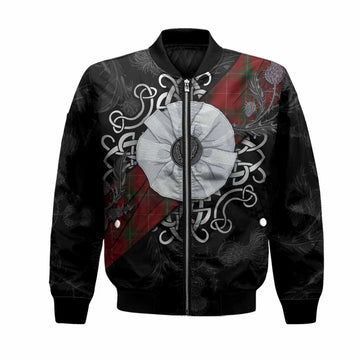Carruthers Tartan Bomber Jacket Jacobite White Rose Unisex Black - Tartan Vibes Clothing
