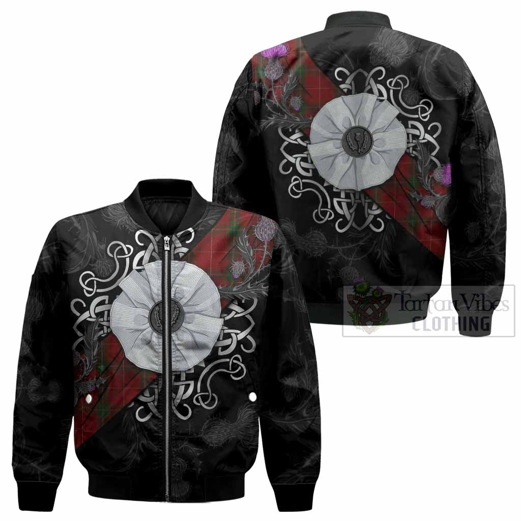 Carruthers Tartan Bomber Jacket Jacobite White Rose - Tartan Vibes Clothing