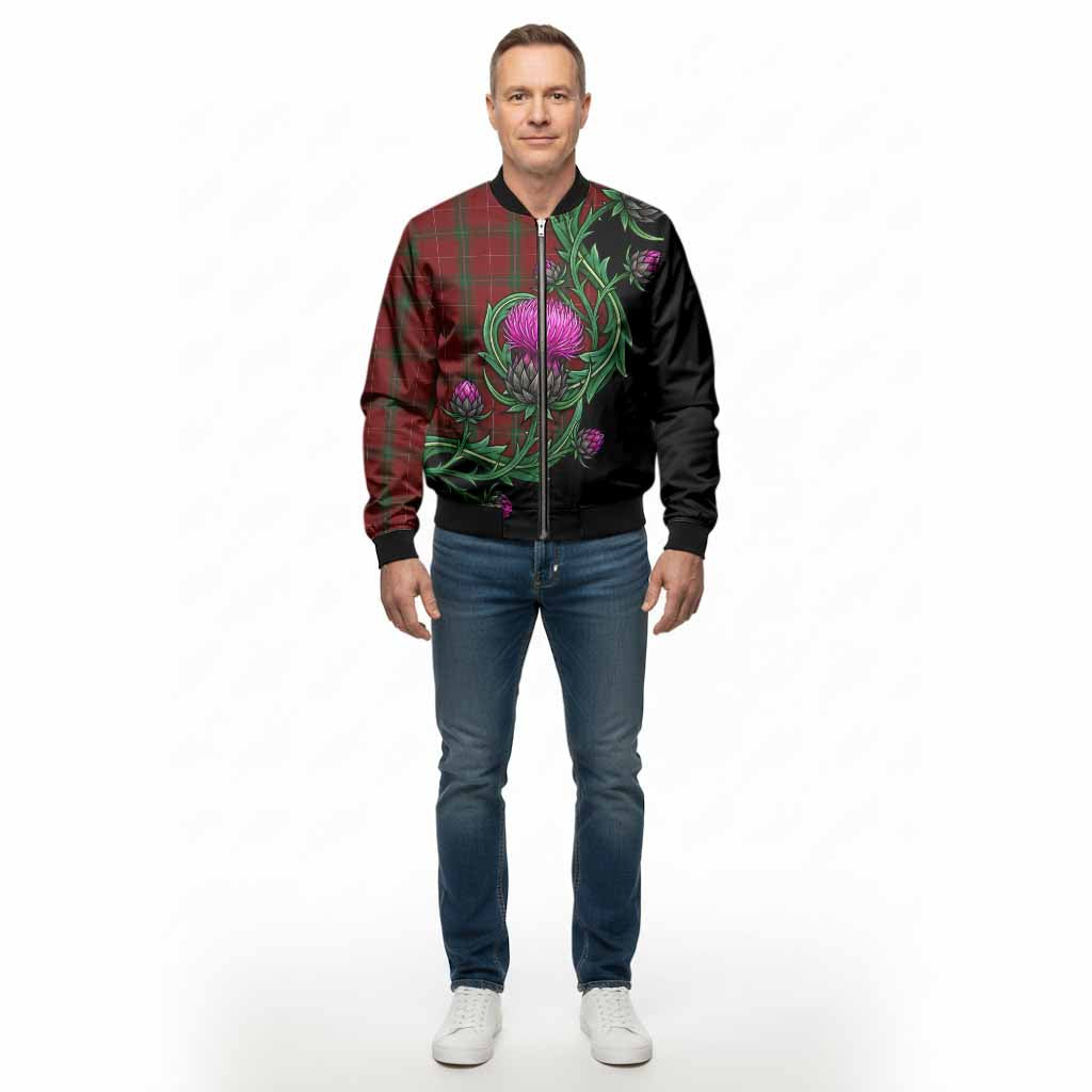 Carruthers Tartan Bomber Jacket Resilient Scottish Thistle - Tartan Vibes Clothing