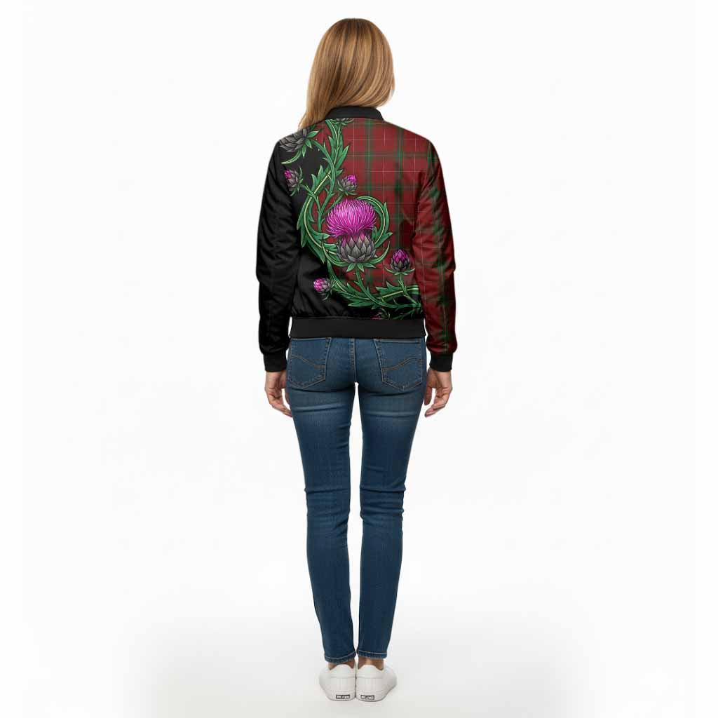 Carruthers Tartan Bomber Jacket Resilient Scottish Thistle - Tartan Vibes Clothing