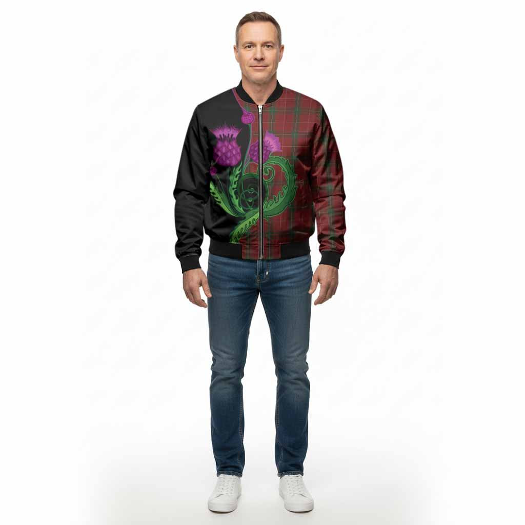 Carruthers Tartan Bomber Jacket Traditional Scottish Thistle