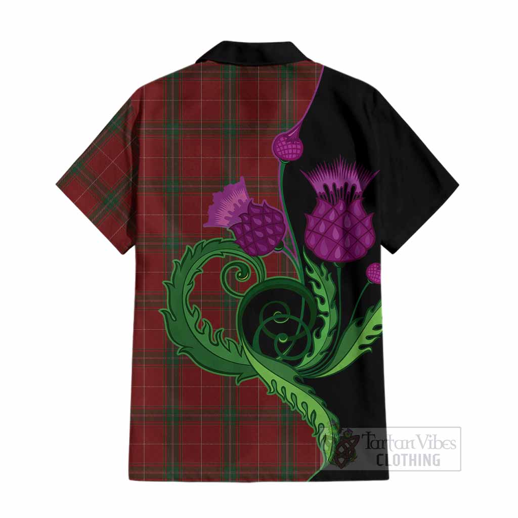 Carruthers Tartan Cotton Hawaiian Shirt Traditional Scottish Thistle