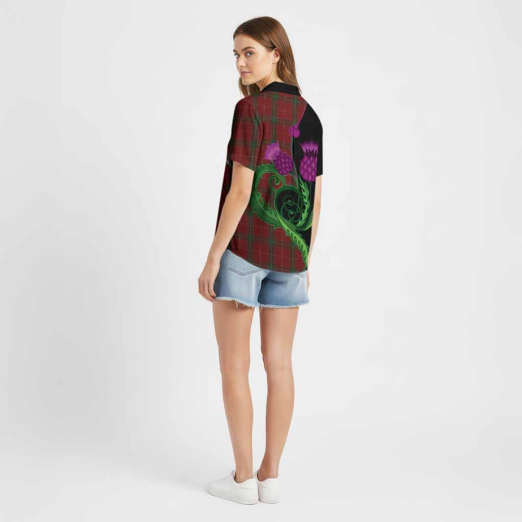 Carruthers Tartan Cotton Hawaiian Shirt Traditional Scottish Thistle