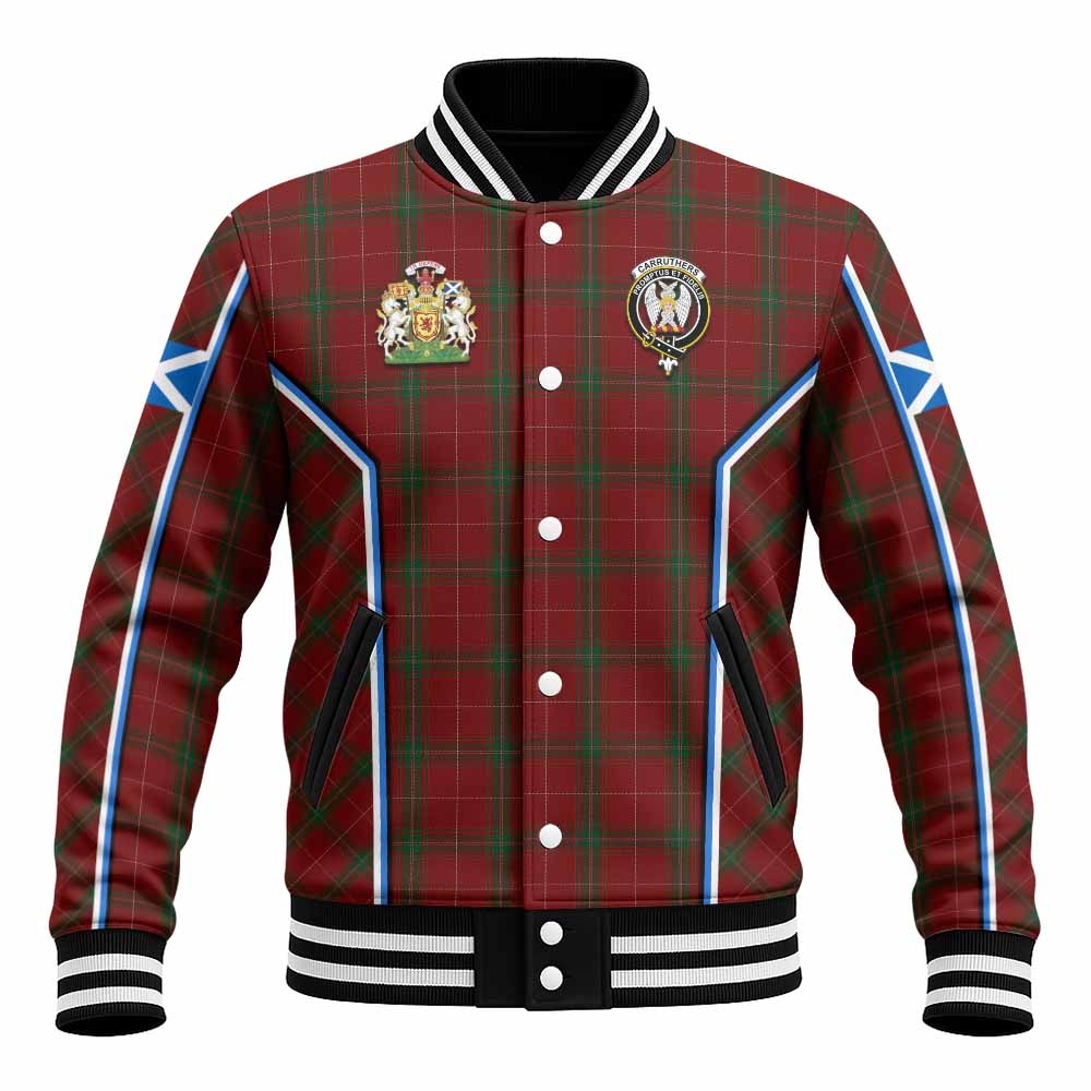 Carruthers Tartan Crest Baseball Jacket Scotland Coat of Arm Flag Style - Tartan Vibes Clothing
