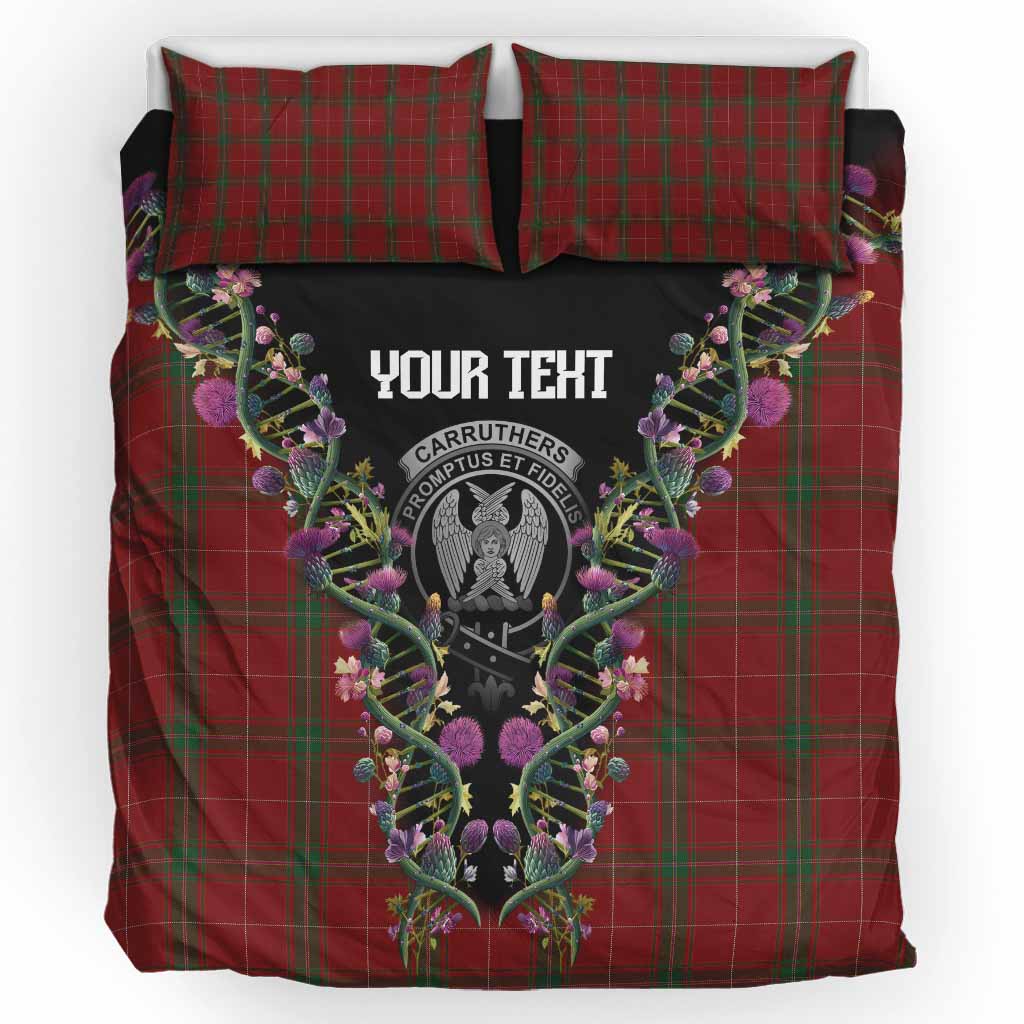 Carruthers Tartan Crest Bedding Set Scottish Heritage Thistle DNA
