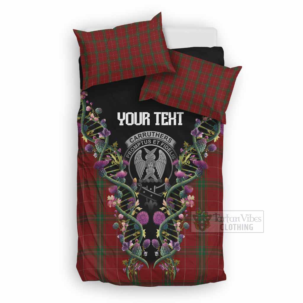 Carruthers Tartan Crest Bedding Set Scottish Heritage Thistle DNA