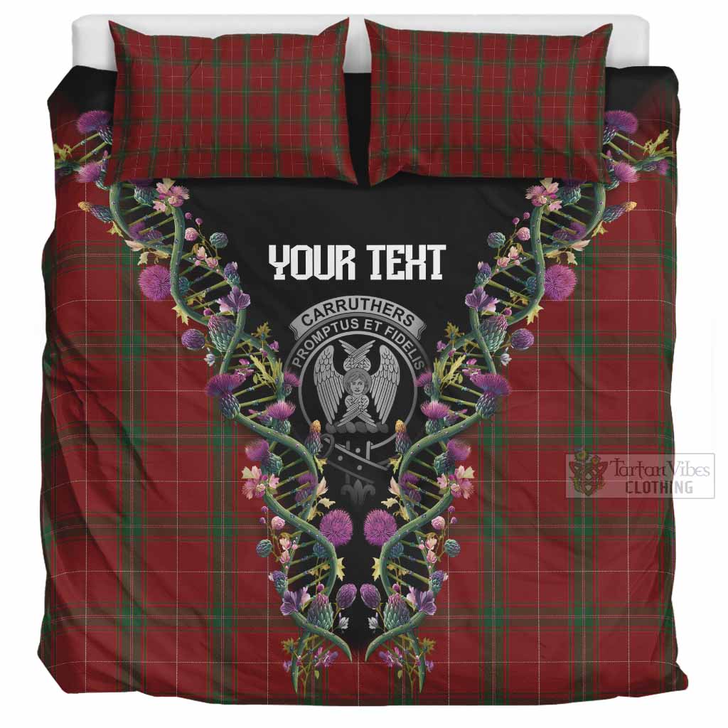 Carruthers Tartan Crest Bedding Set Scottish Heritage Thistle DNA