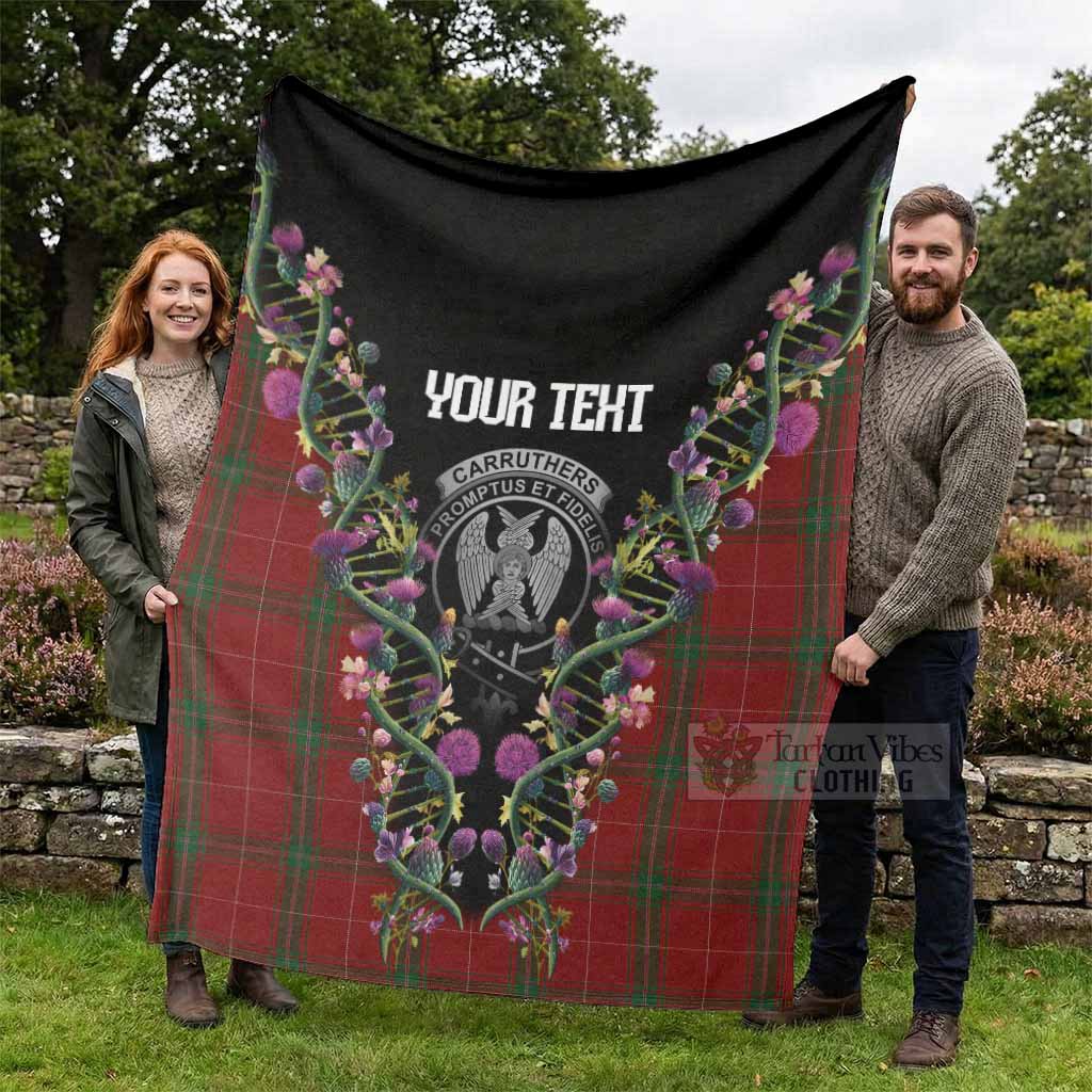 Carruthers Tartan Crest Blanket Scottish Heritage Thistle DNA